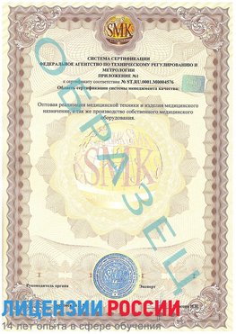 Образец сертификата соответствия (приложение) Шатура Сертификат ISO 13485