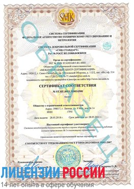 Образец сертификата соответствия Шатура Сертификат OHSAS 18001